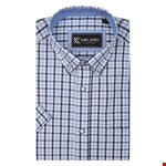 Kam S/S Classic Gingham Shirt - blue